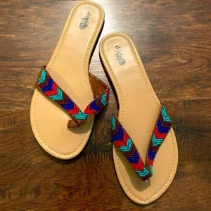 Multi-color beaded sandals
